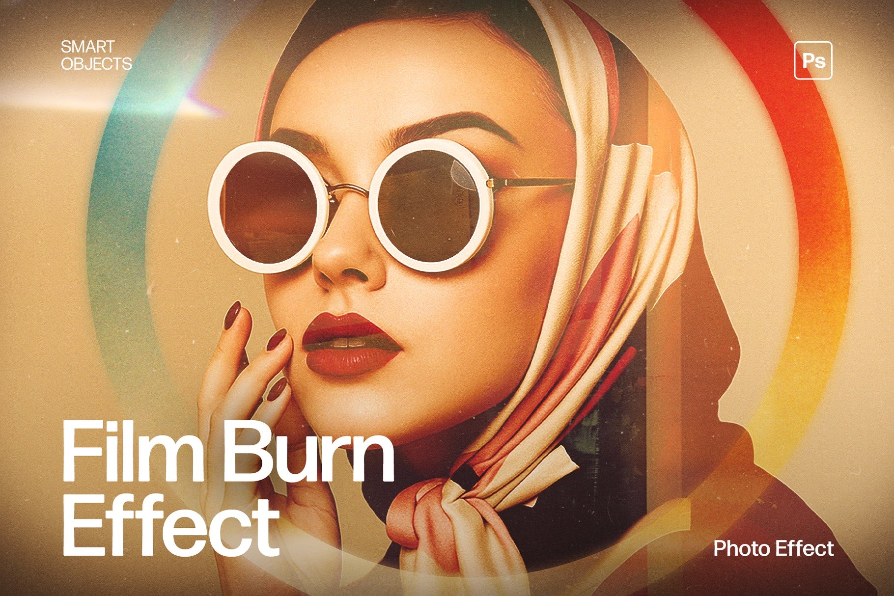 Retro Film Burn Photo Effect Template