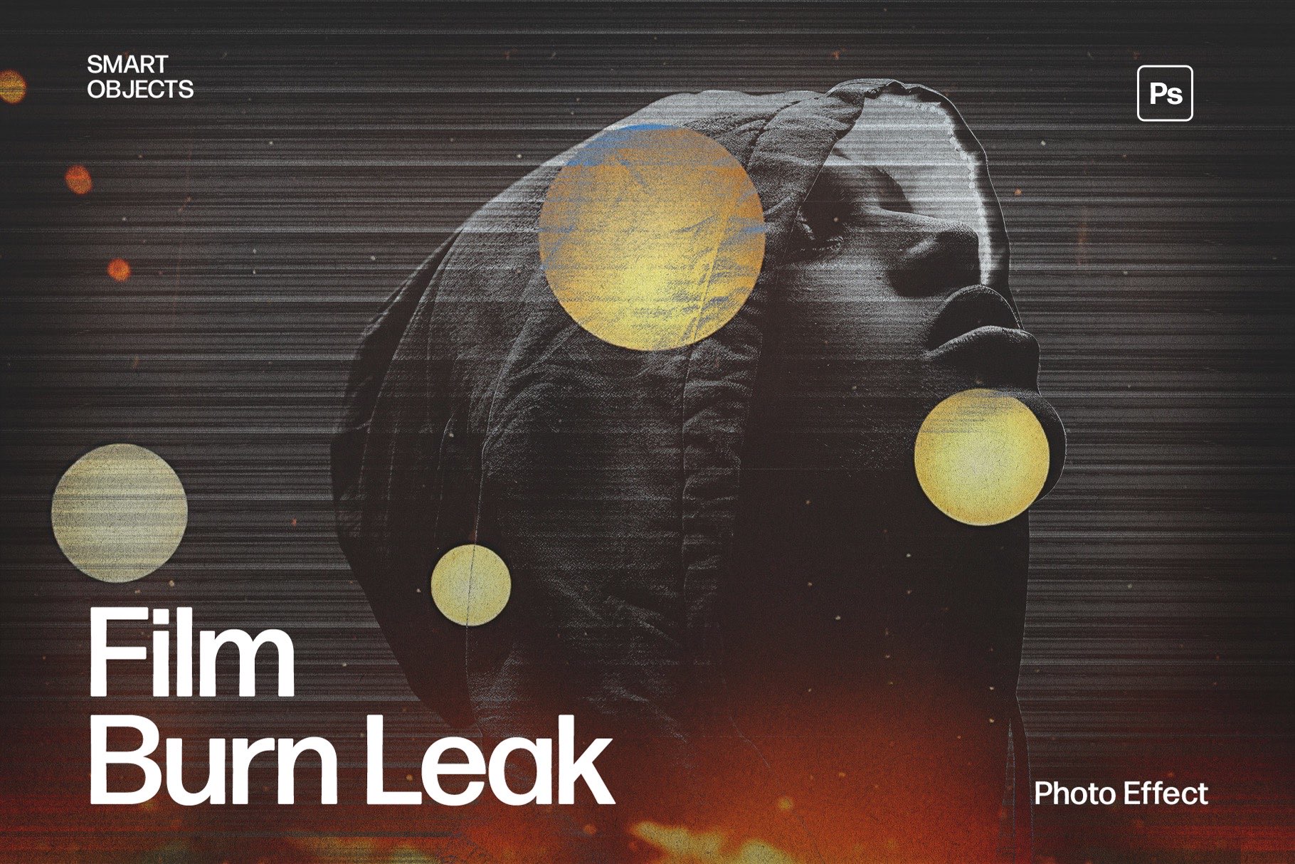 Abstract Film Burn Photo Effect Template