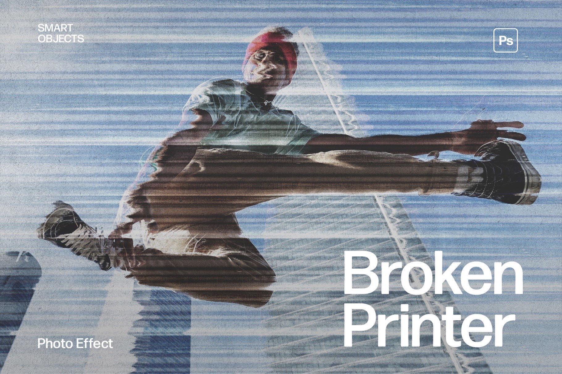 Broken Printer Photo Effect Template