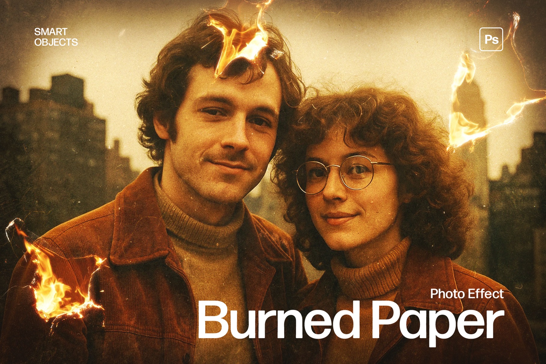 Burned Paper Photo Effect Template