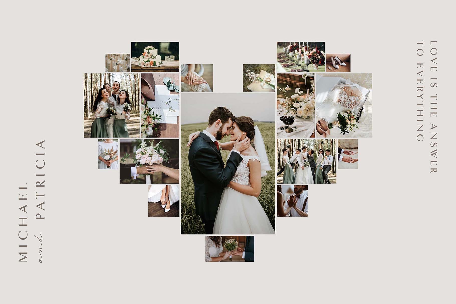 Love Heart Photo Collage Template