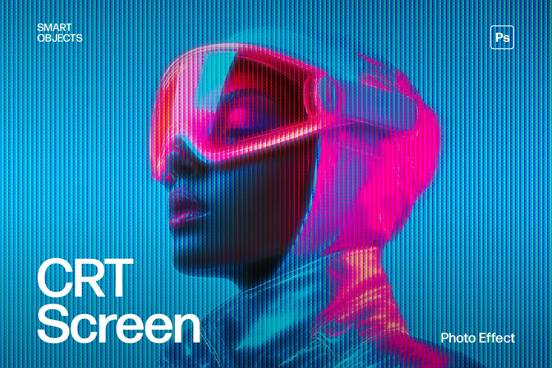 Pixelated CRT Screen Photo Effect Template