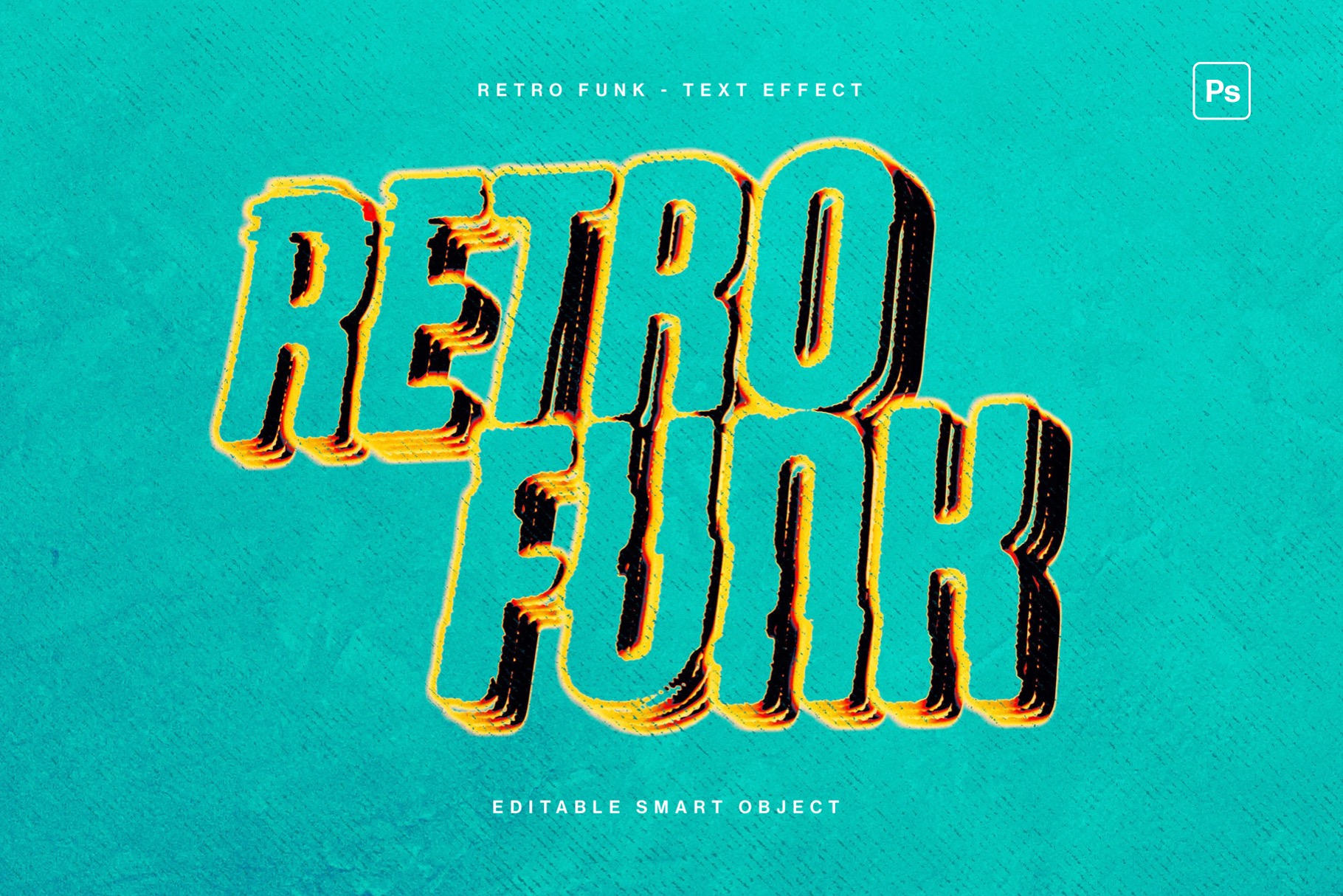 Retro Funk 3D Text Effect Template