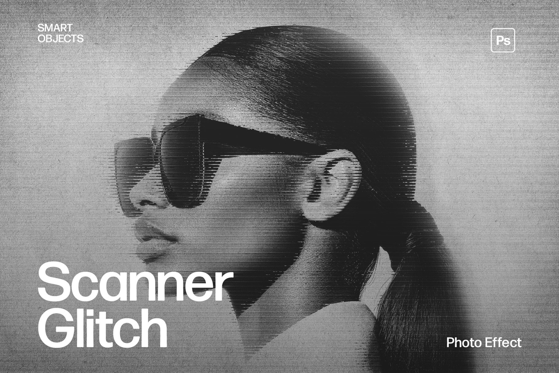 Scanner Glitch Photo Effect Template