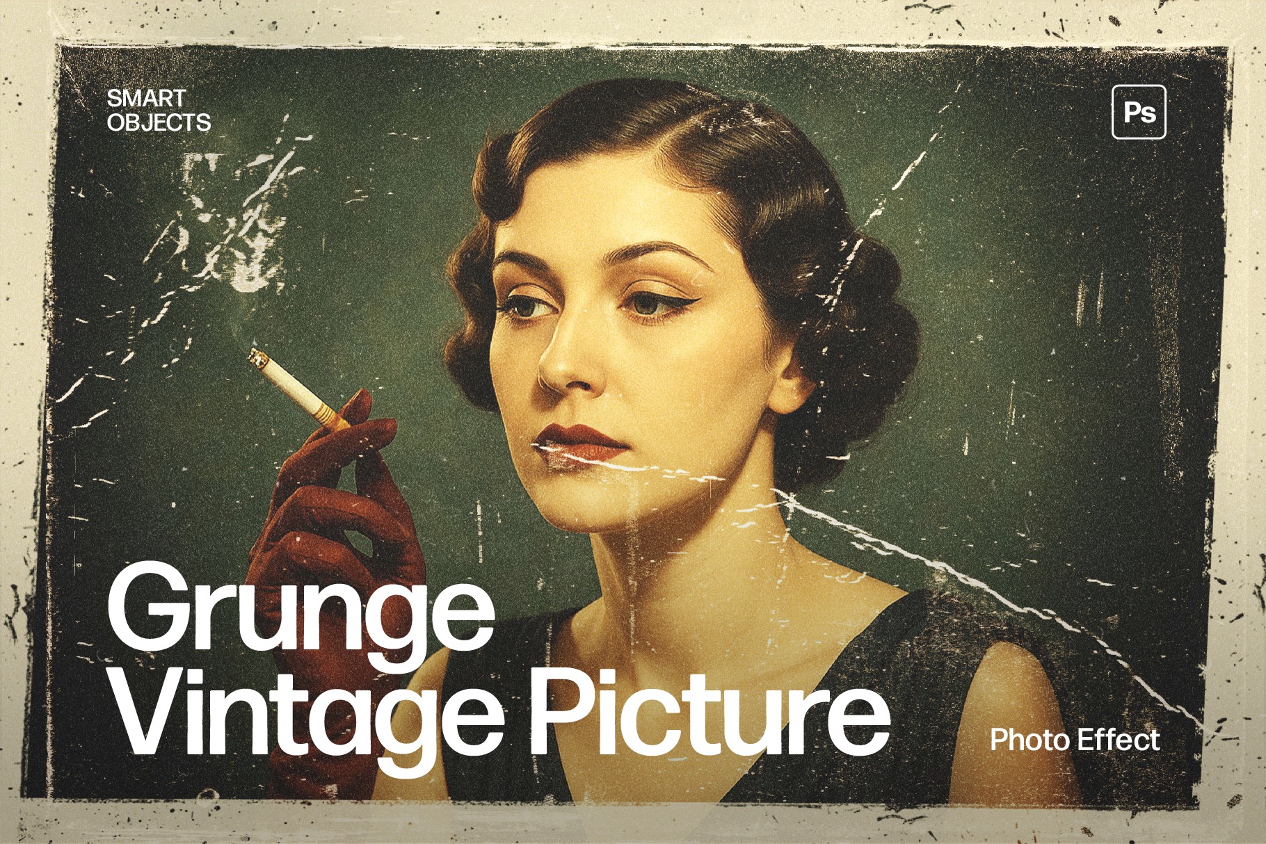 Vintage Grunge Picture Effect Template