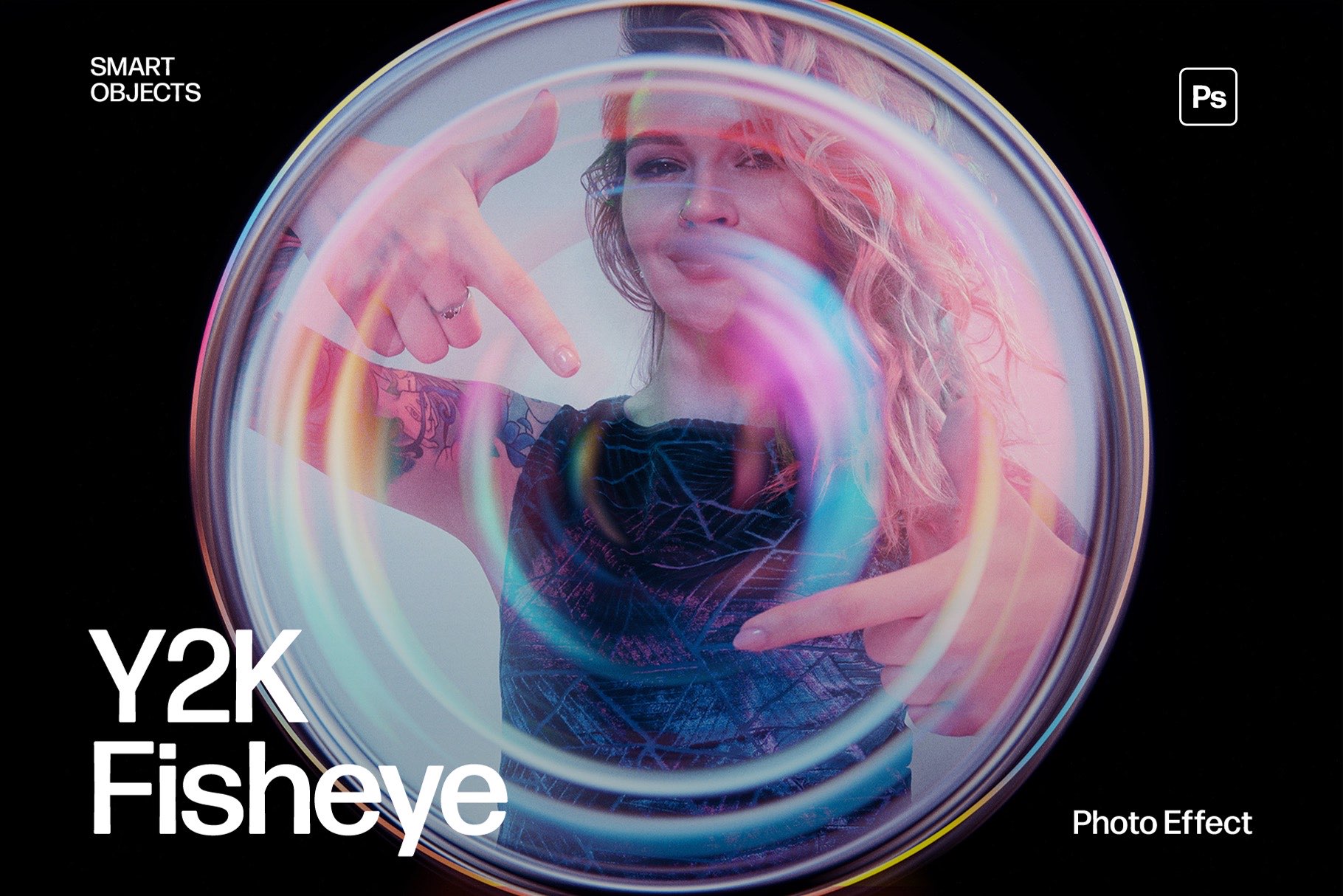 Y2K Fisheye Photo Effect Template