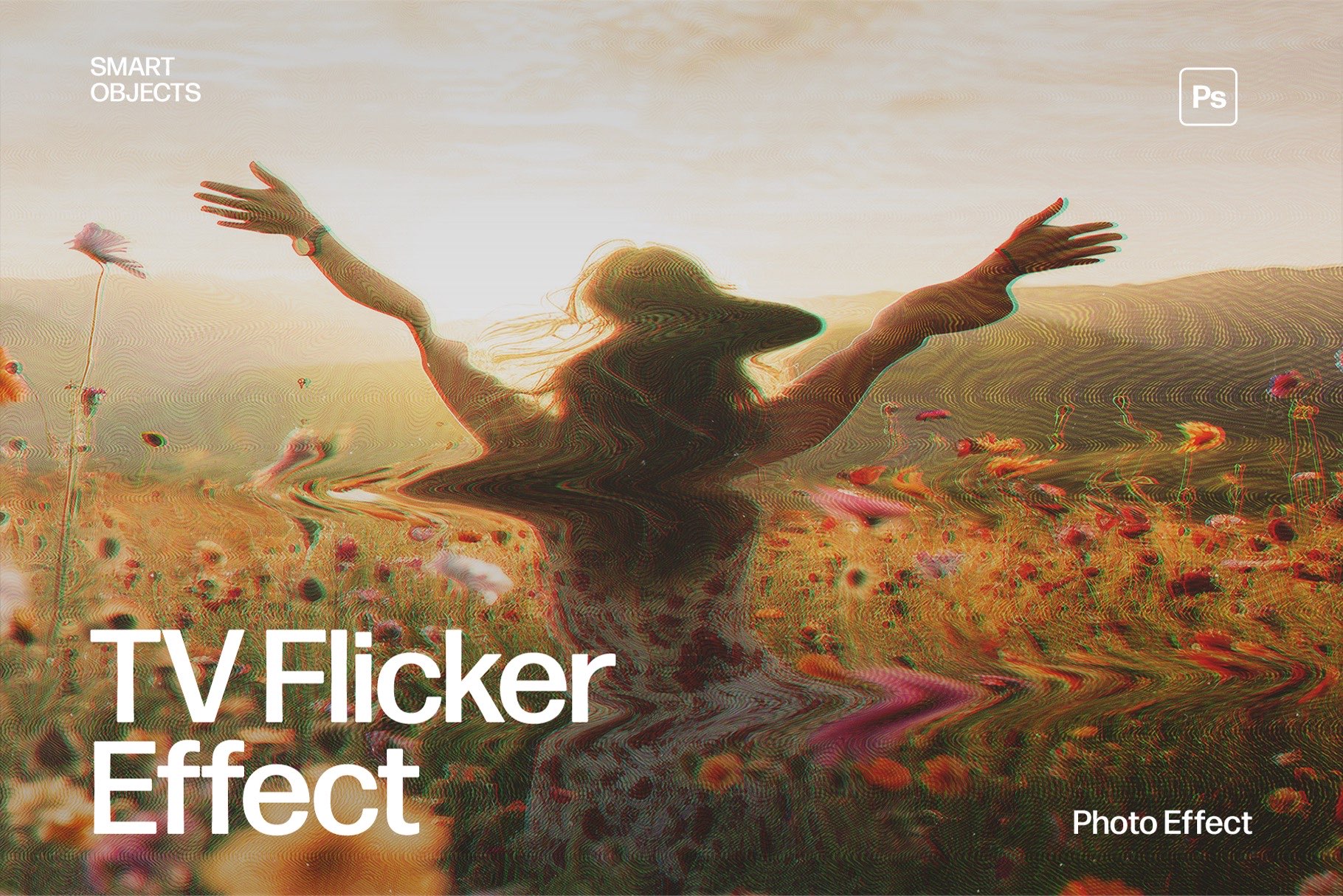 Analog TV Flicker Photo Effect Template