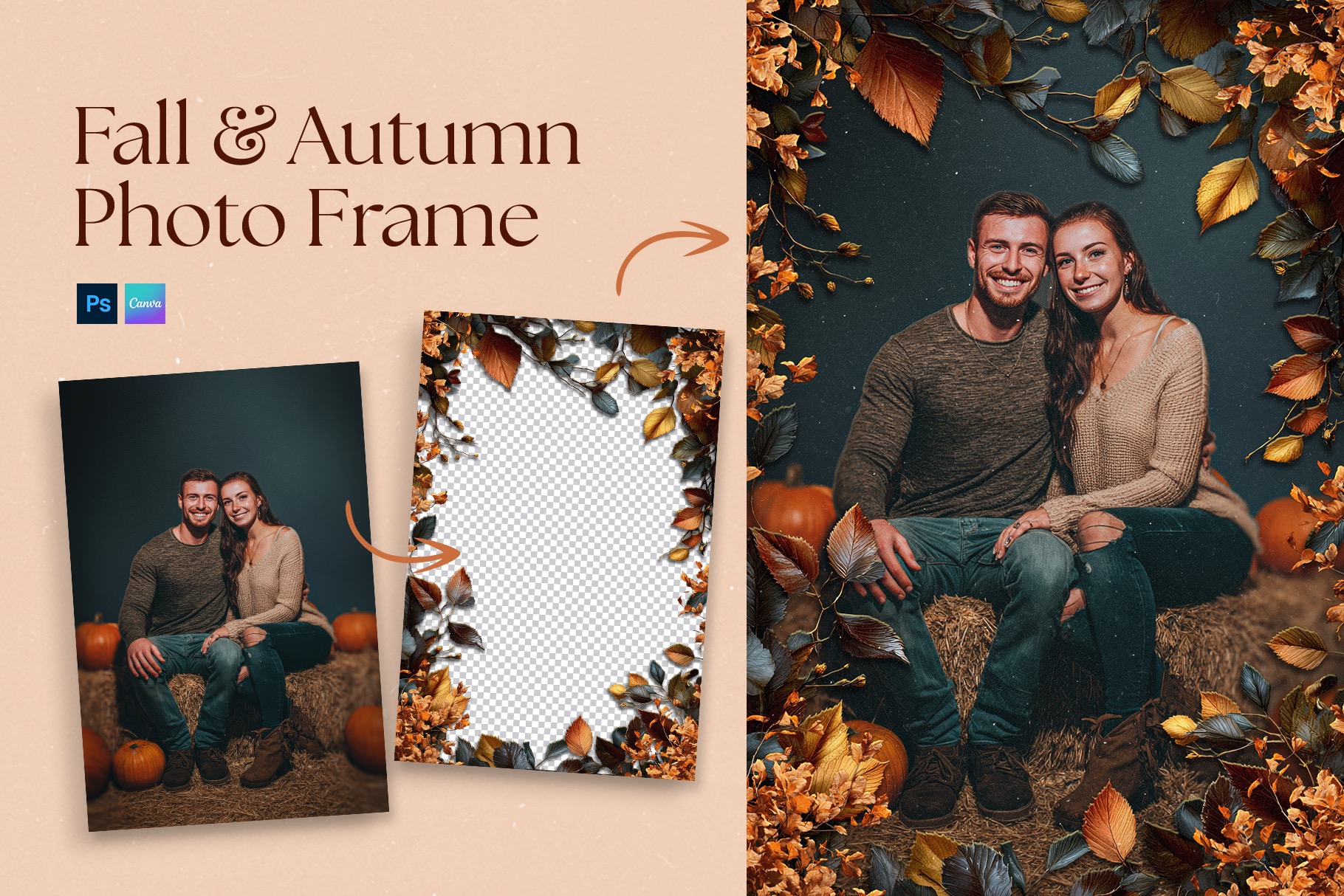 Autumn Fall Leaves Photo Frame Template