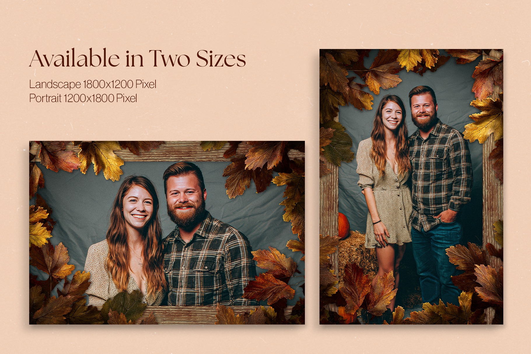 Autumn Fall Photo Frame Template in Canva, Photoshop PSD & Clipart PNG
