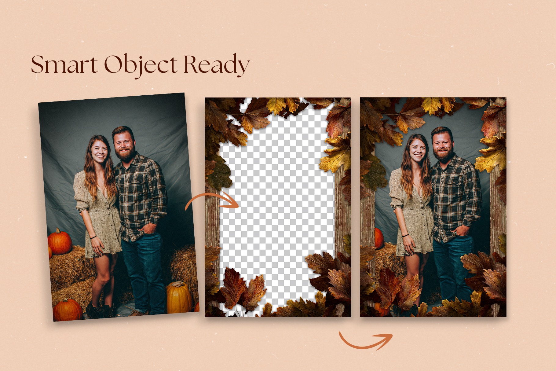 Autumn Fall Photo Frame Template in Canva, Photoshop PSD & Clipart PNG