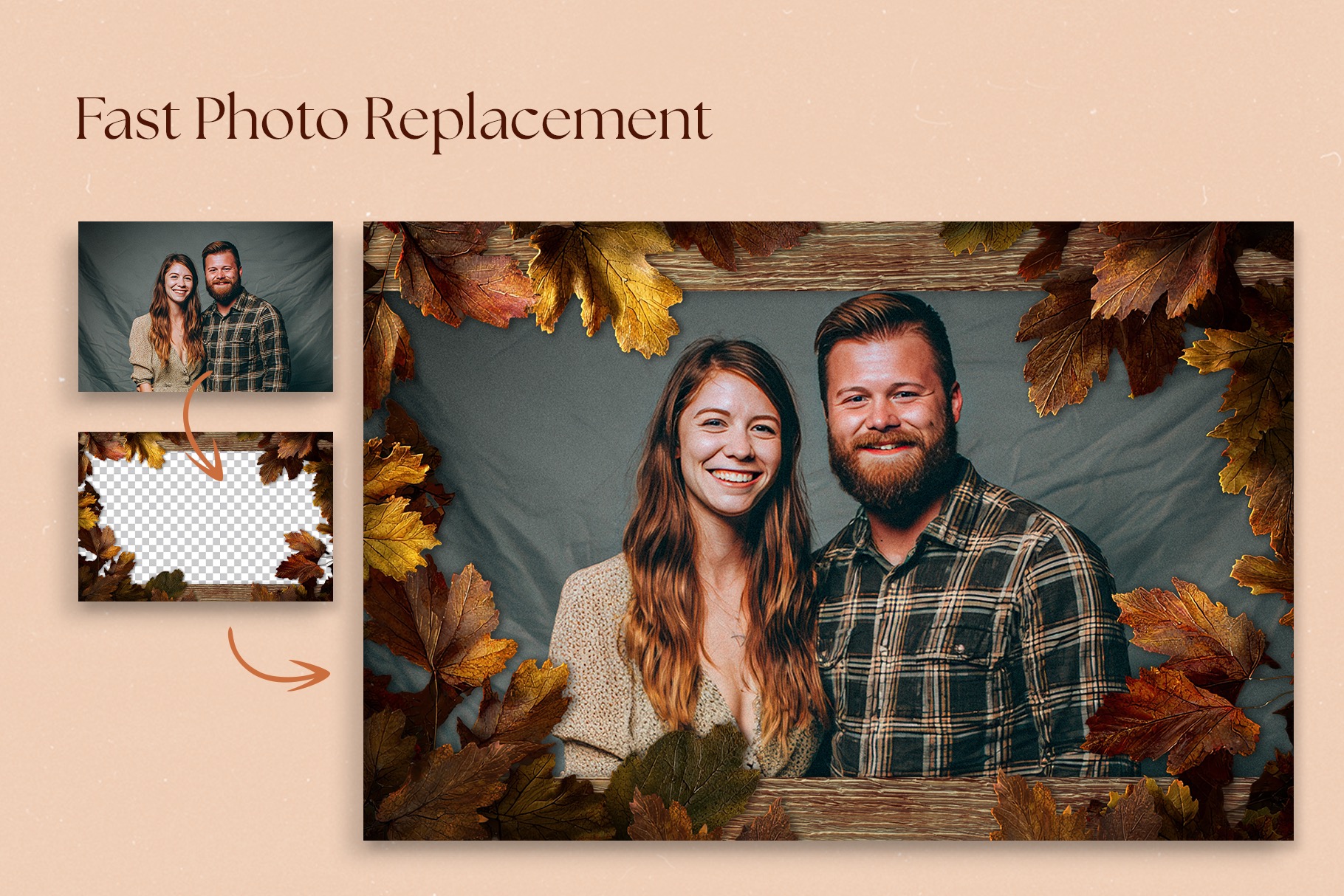 Autumn Fall Photo Frame Template in Canva, Photoshop PSD & Clipart PNG
