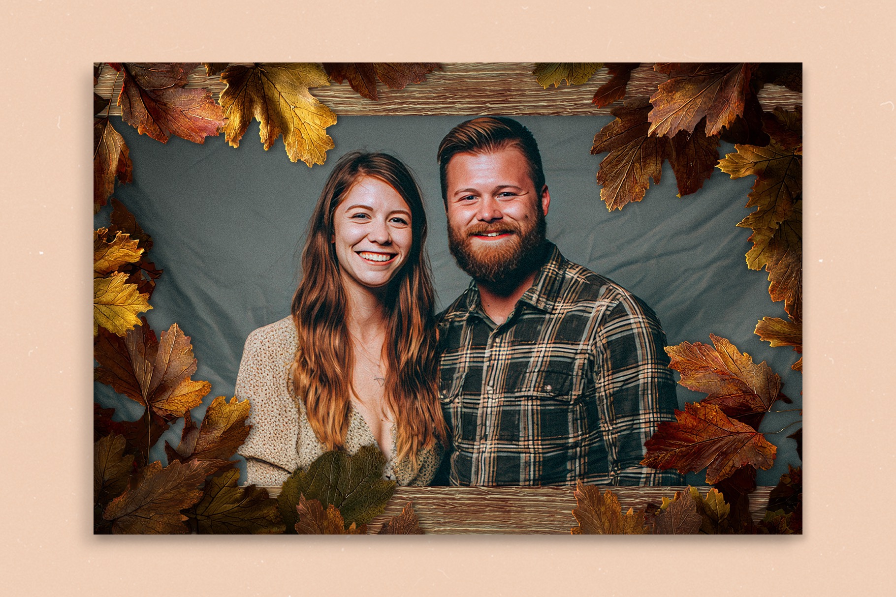 Autumn Fall Photo Frame Template in Canva, Photoshop PSD & Clipart PNG