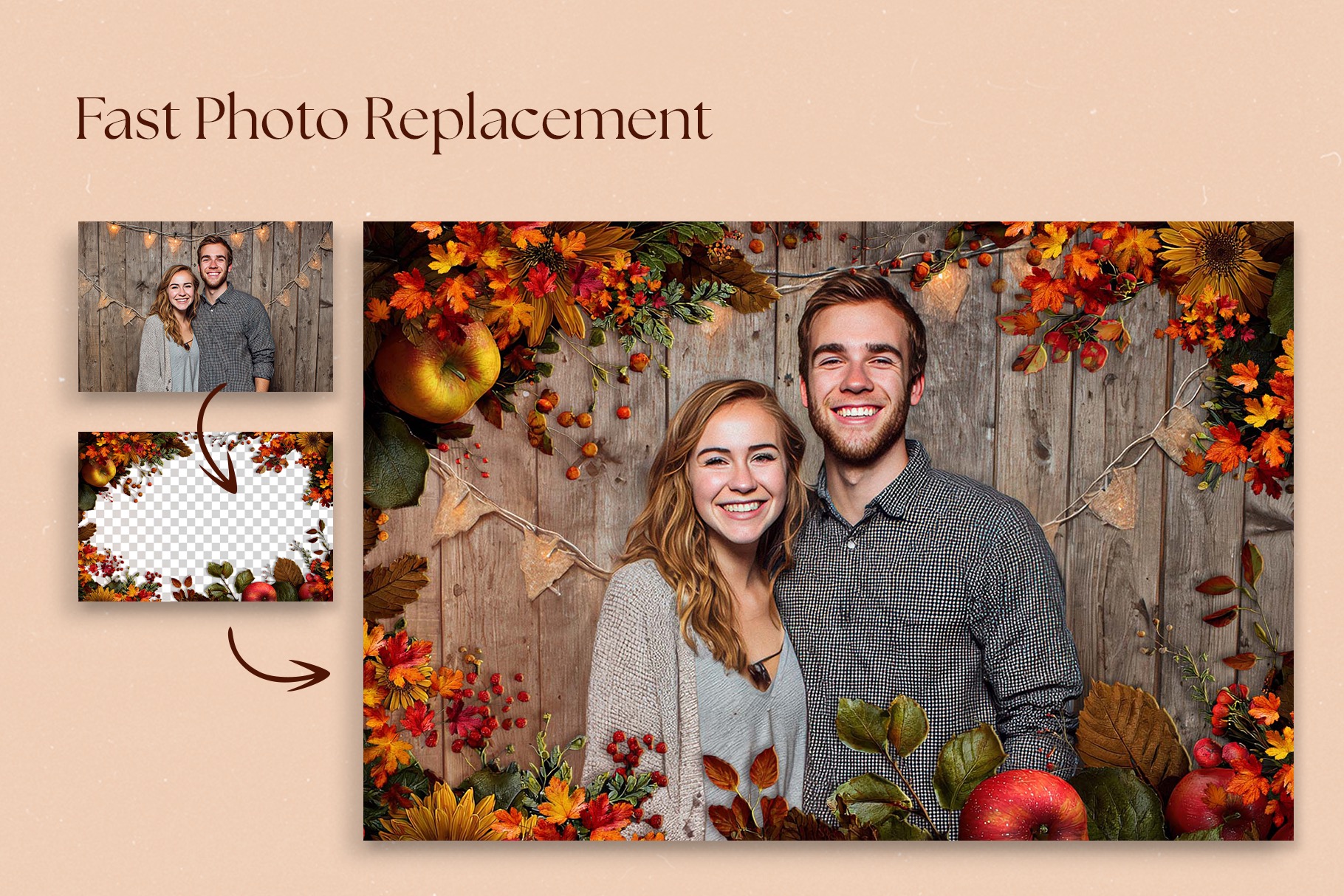 Autumn Photo Frame Template in Canva, Clipart PNG & Photoshop PSD