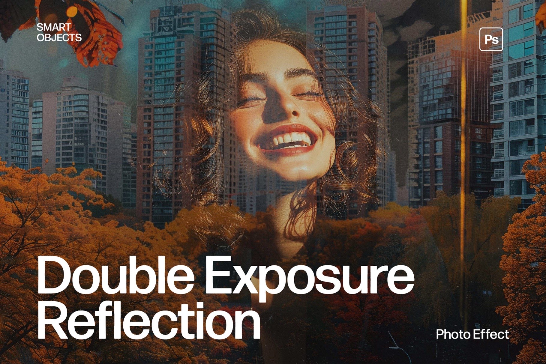 Double Exposure Reflection Photo Effect Template