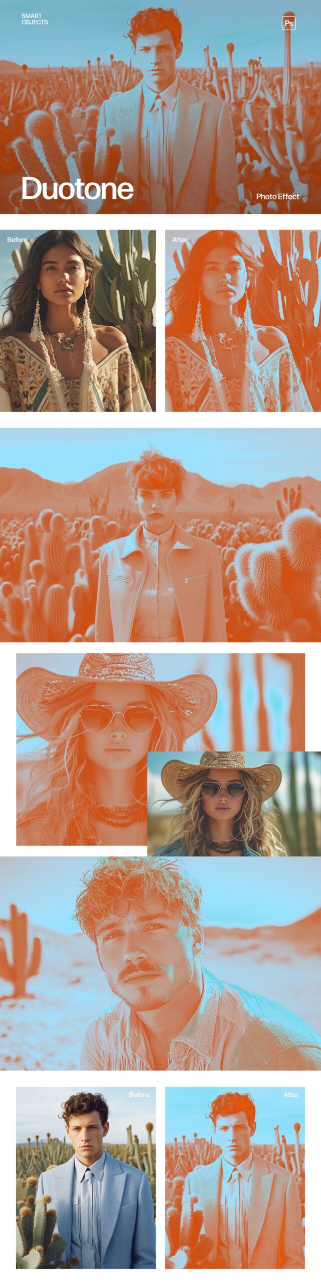 Duotone Photo Effect Template in Photoshop PSD