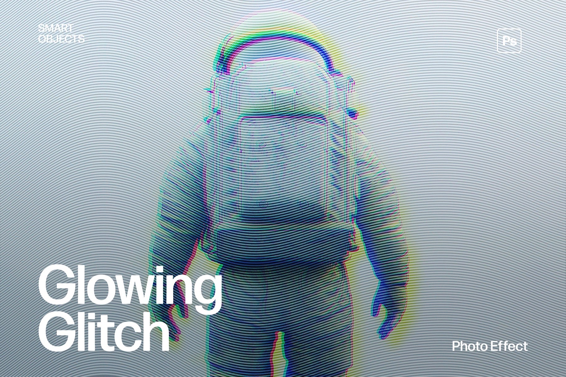 Glowing Glitch Photo Effect Template