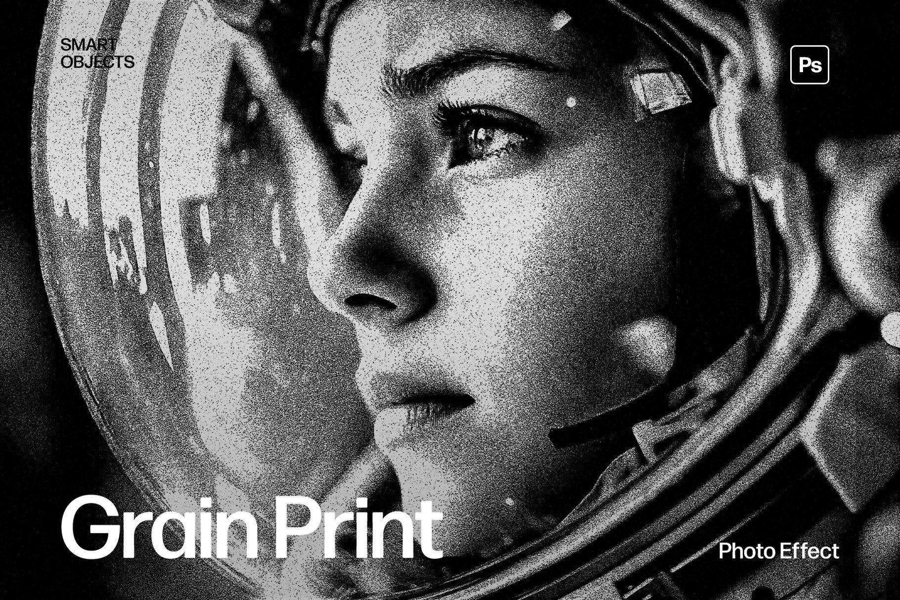 Grain Print Photo Effect Template