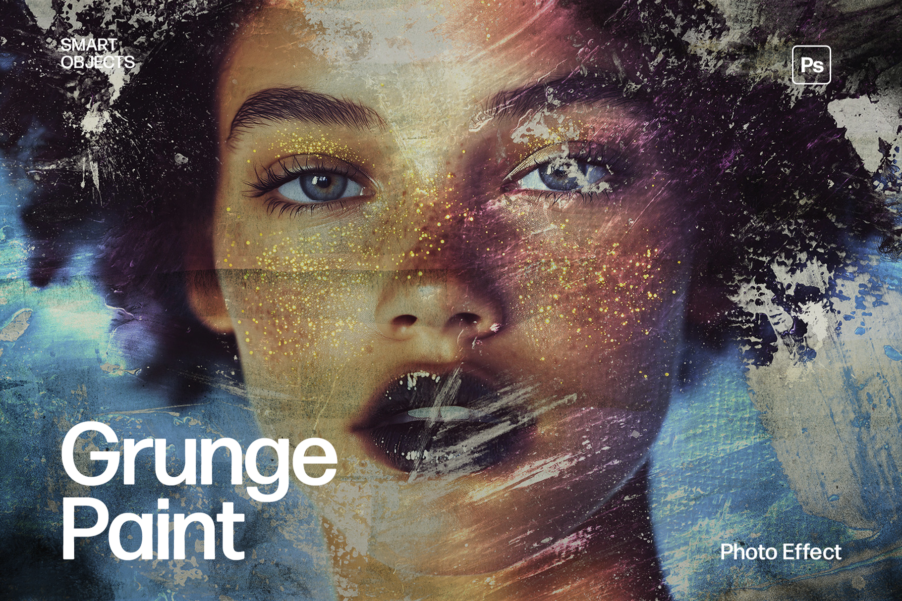 Grunge Paint Photo Effect Template