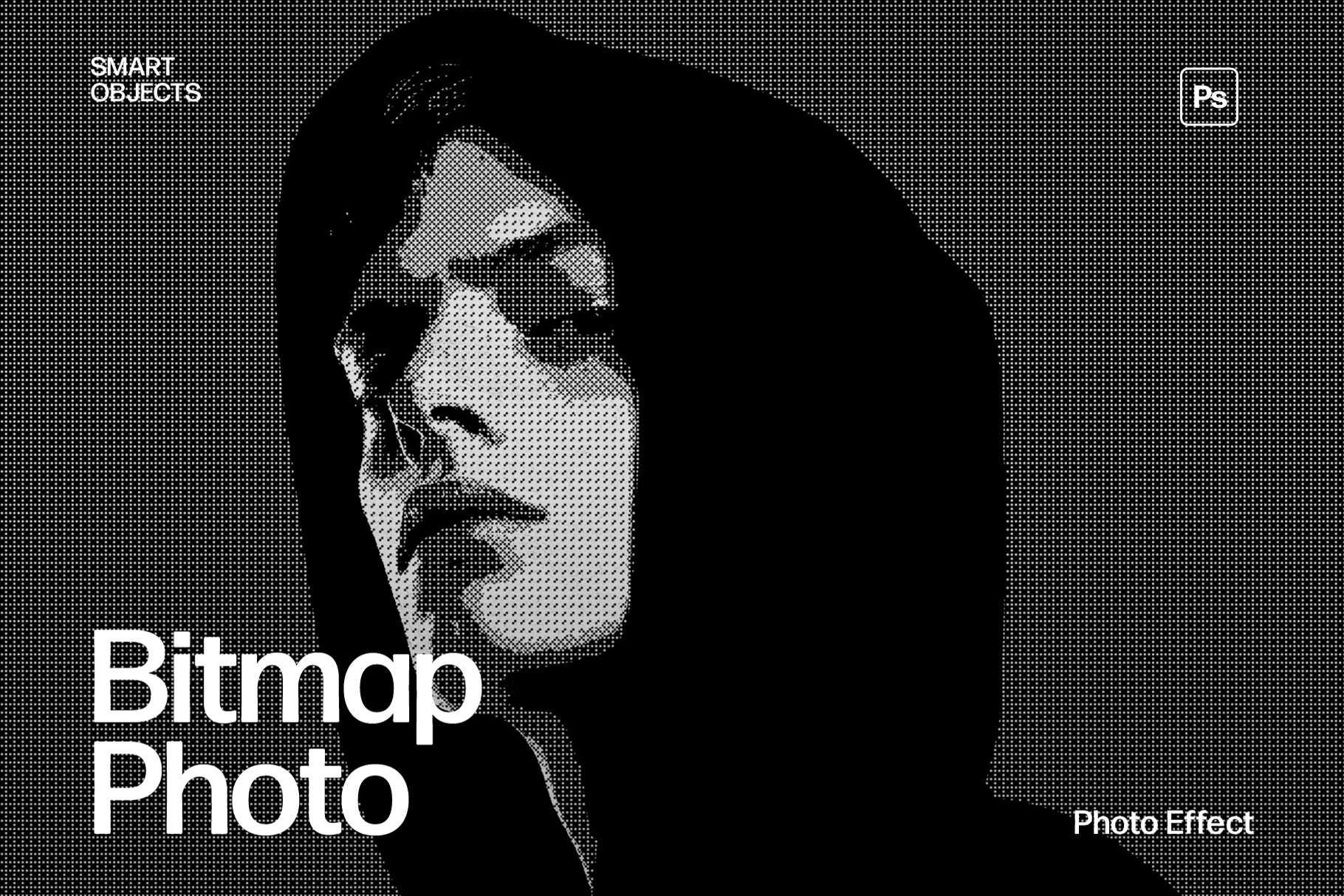 Halftone Bitmap Photo Effect Template