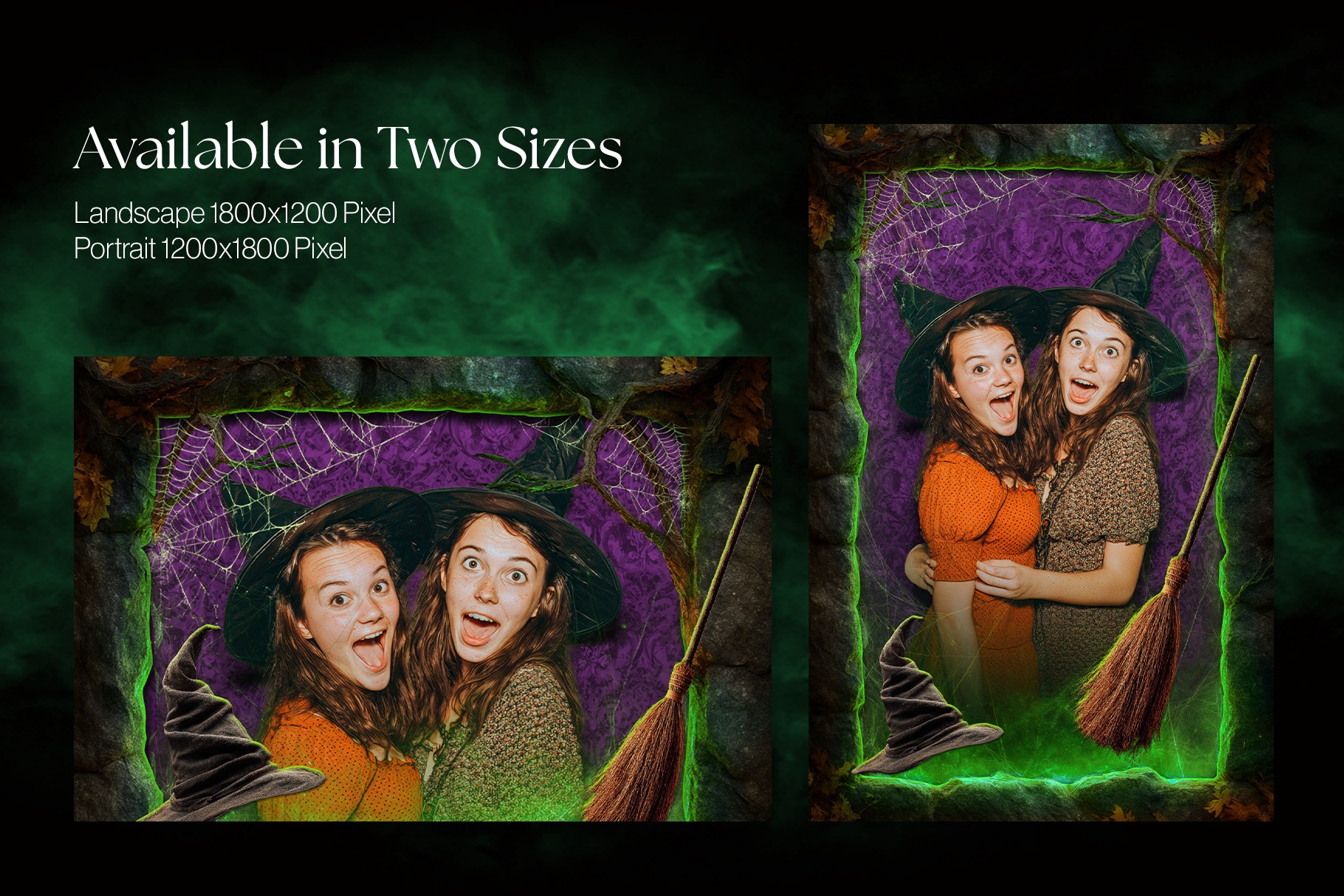 Halloween Photo Frame Flyer Template in Canva, Clipart PNG & Photoshop PSD