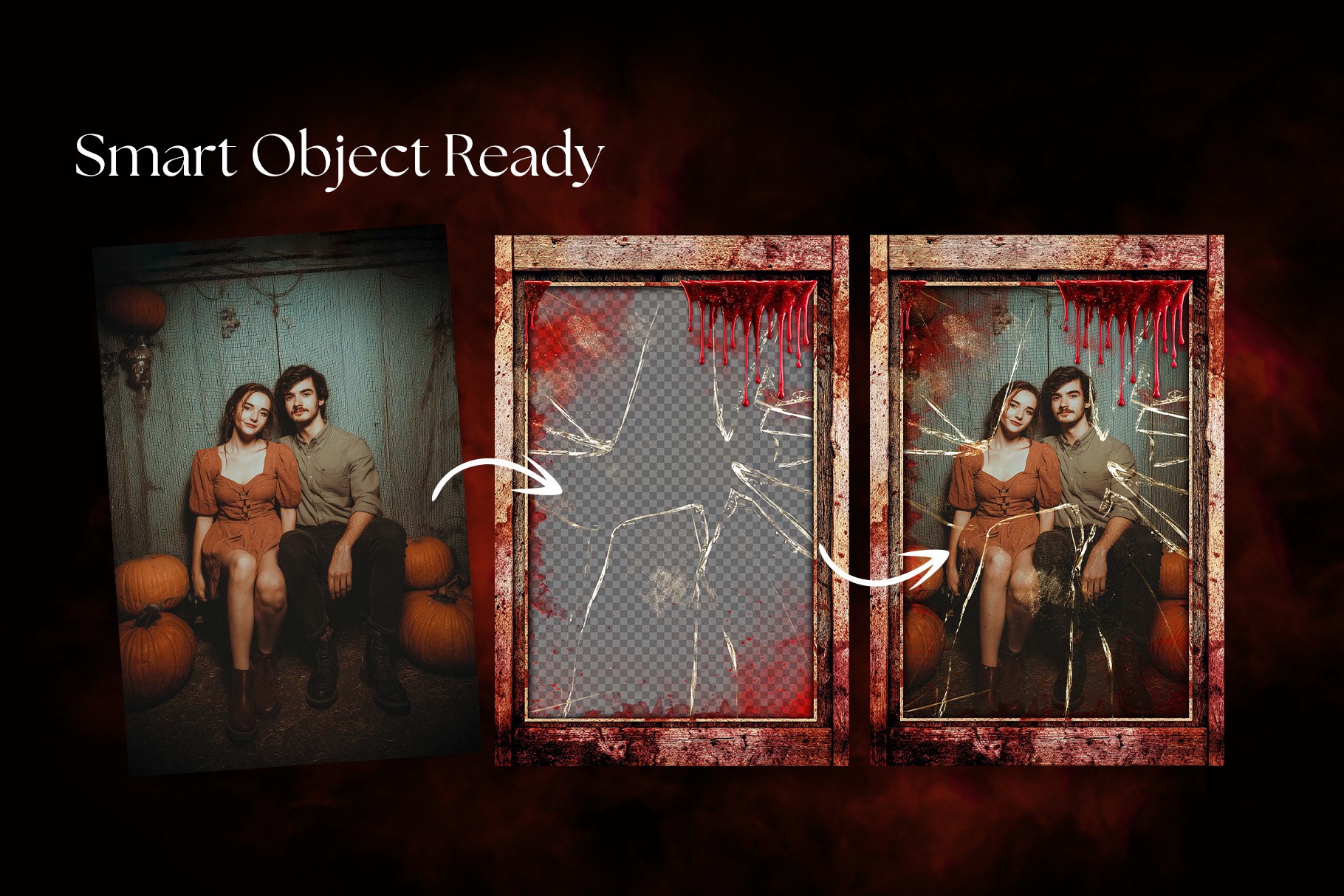 Halloween Photo Frame Flyer Template in Canva, Clipart PNG & Photoshop