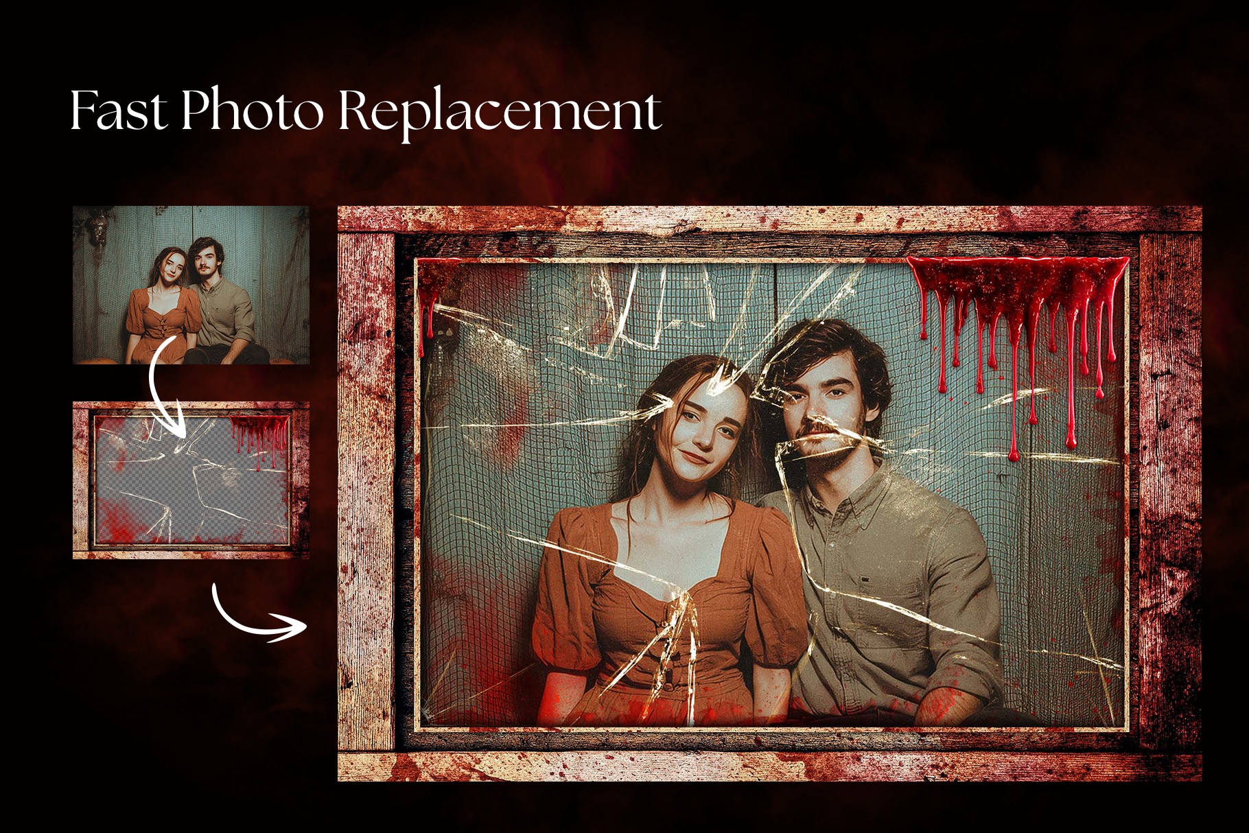 Halloween Photo Frame Flyer Template in Canva, Clipart PNG & Photoshop