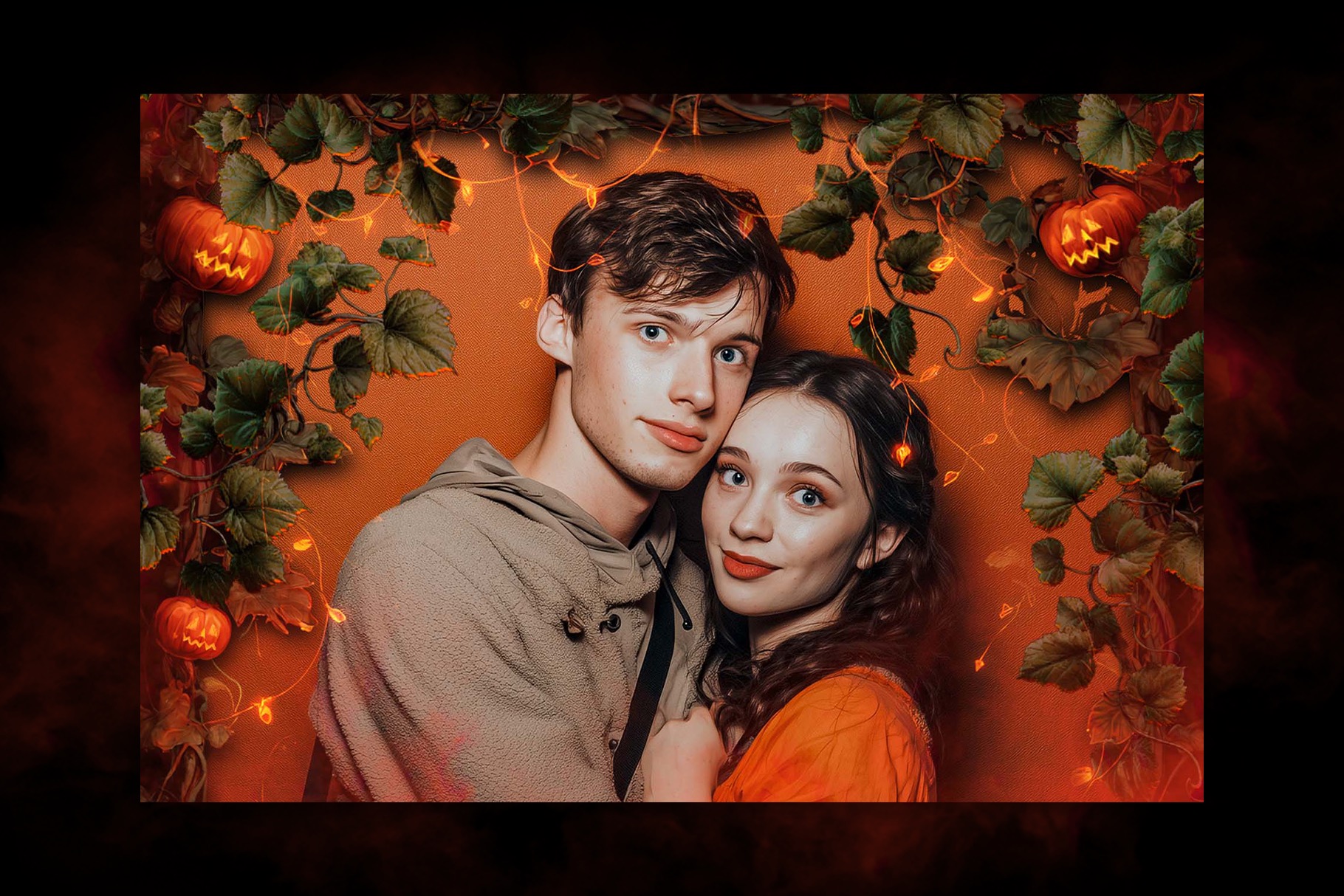 Halloween Photo Frame Flyer Template in Canva, Clipart PNG & Photoshop PSD
