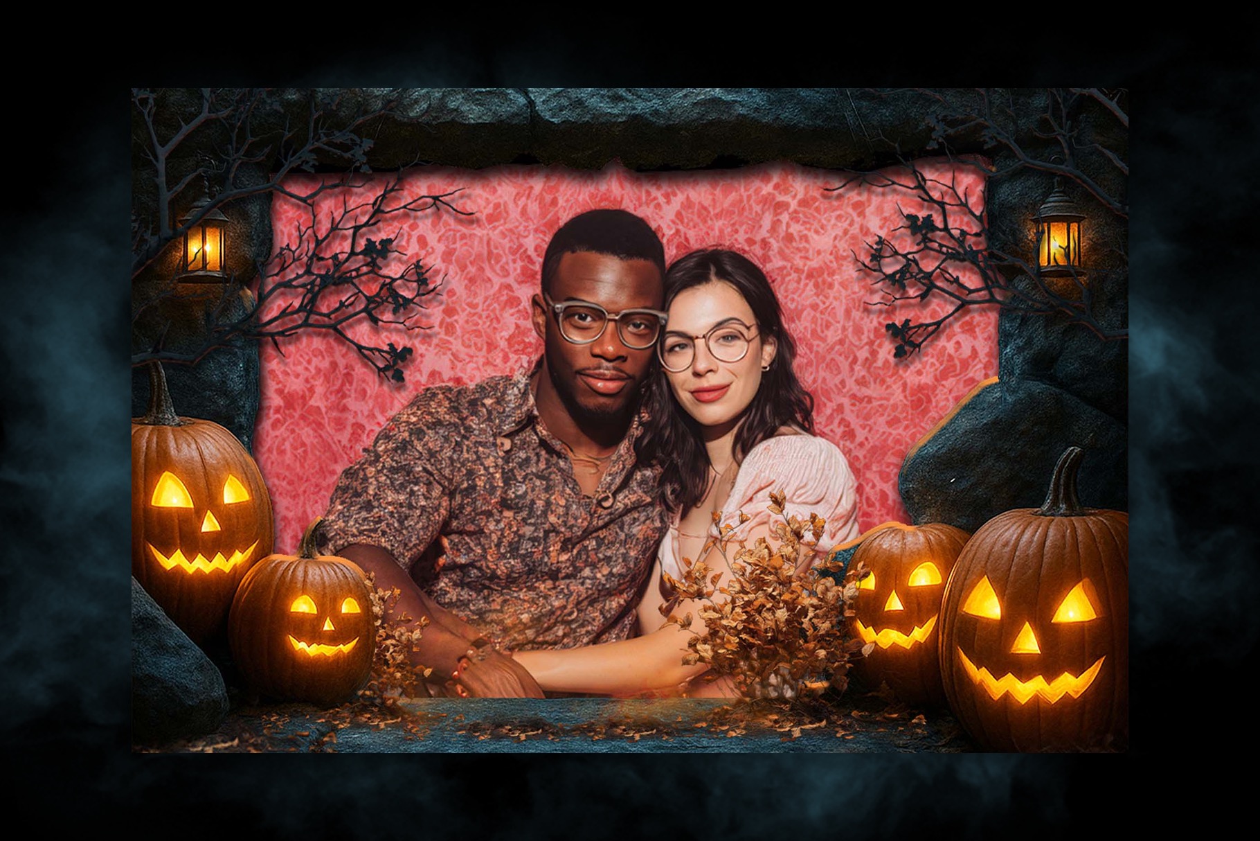 Halloween Photo Frame Flyer Template in Canva, Clipart PNG, Photoshop PSD