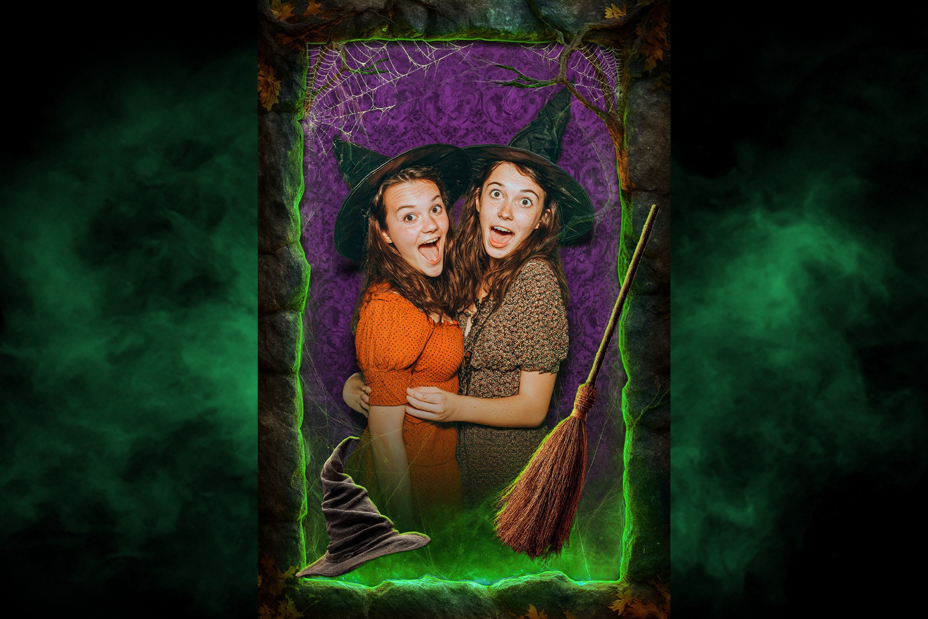 Halloween Photo Frame Flyer Template in Canva, Clipart PNG & Photoshop PSD
