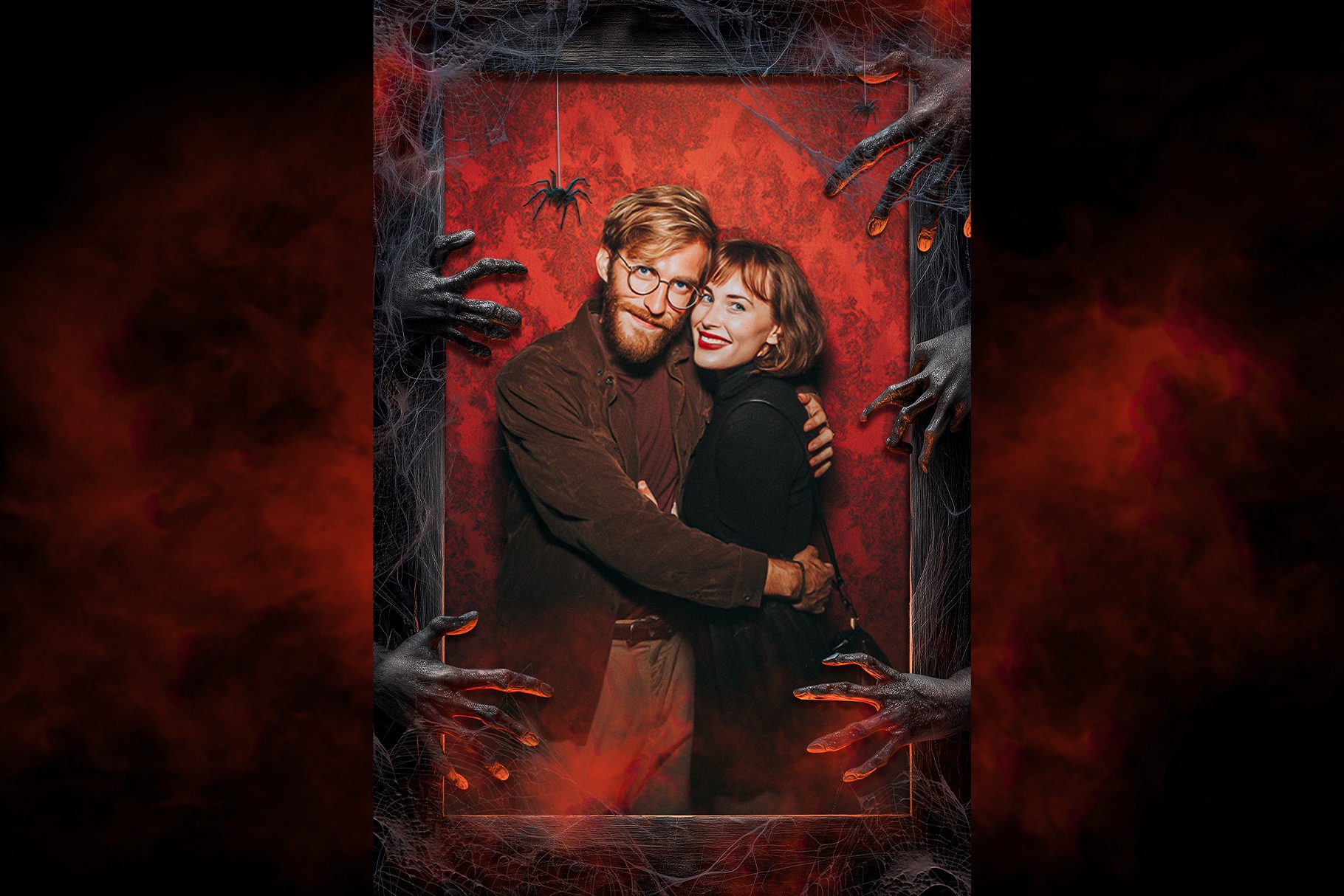 Halloween Photo Frame Flyer Template in Canva, Clipart PNG & Photoshop PSD