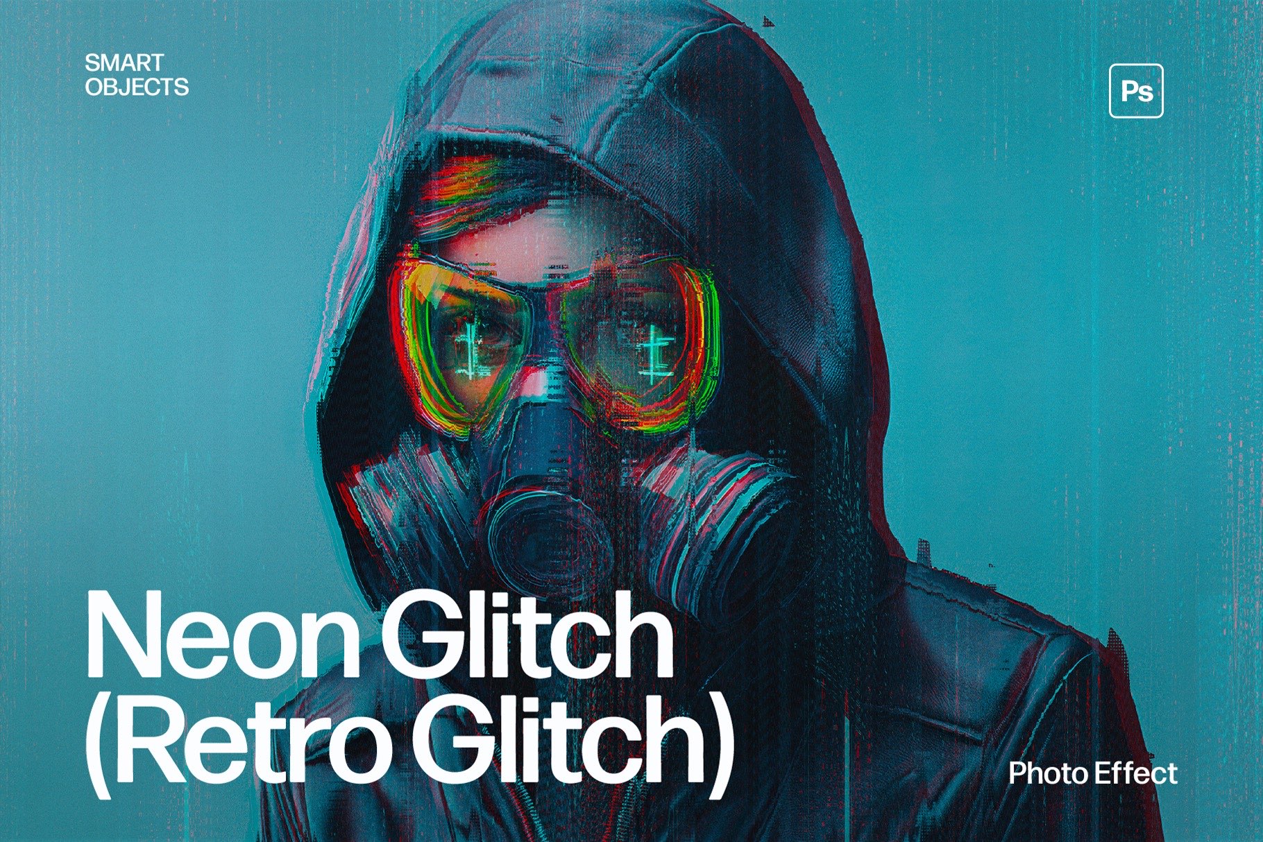 Neon Glitch Photo Effect Template