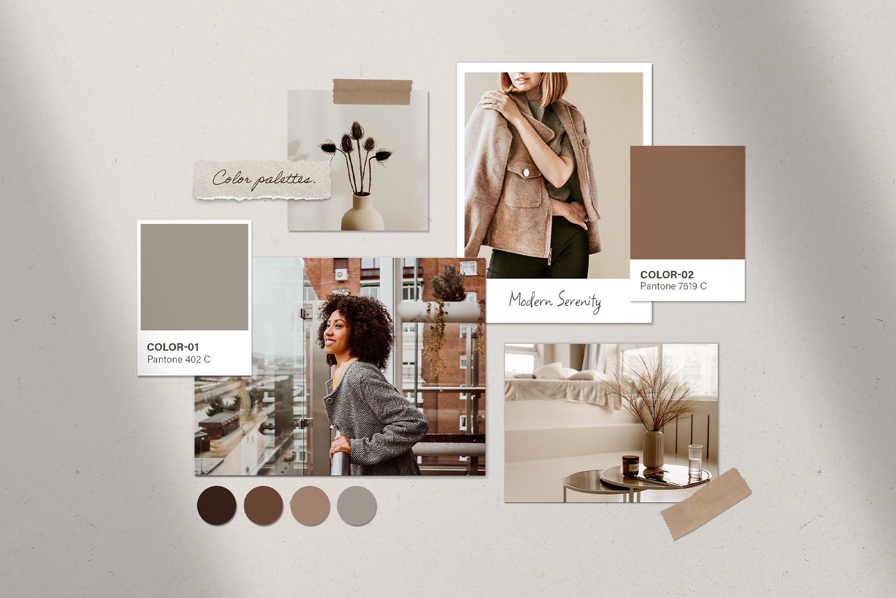 Photo Mood Board Collage Mockup Template