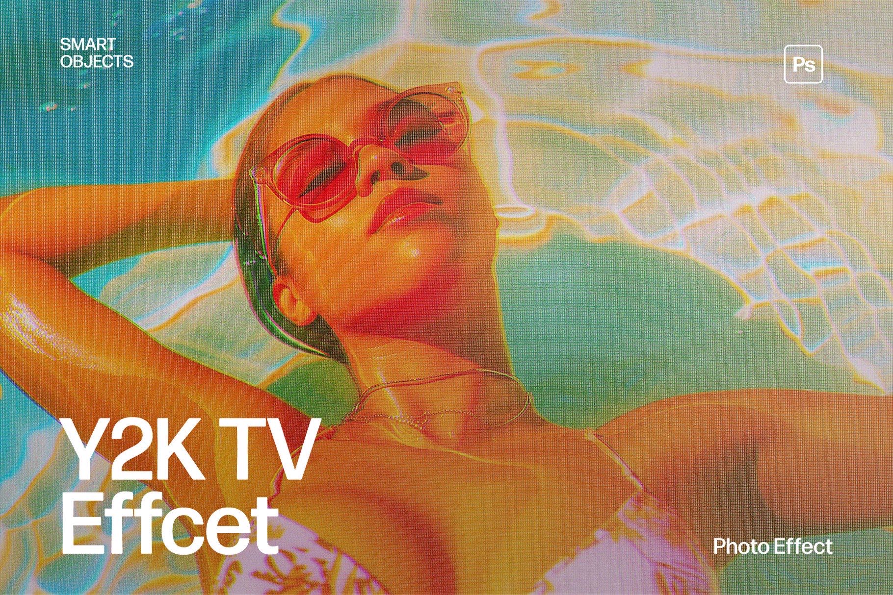Retro Y2K TV Photo Effect Template