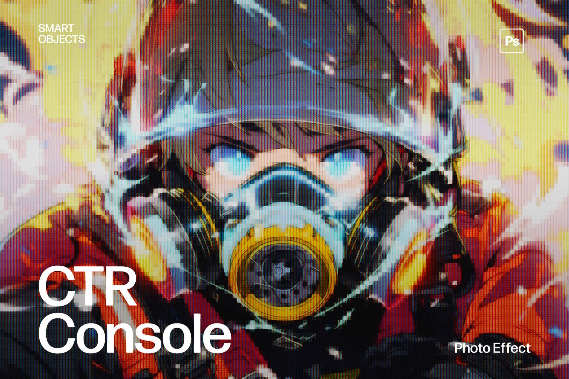 Retro Console Pixelated Photo Effect Template