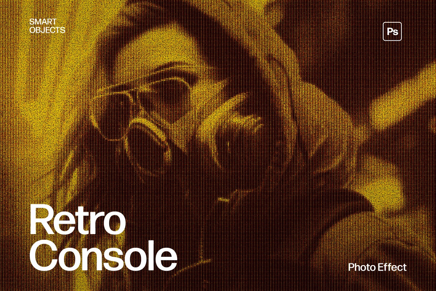 Retro Console Pixelated Photo Effect Template