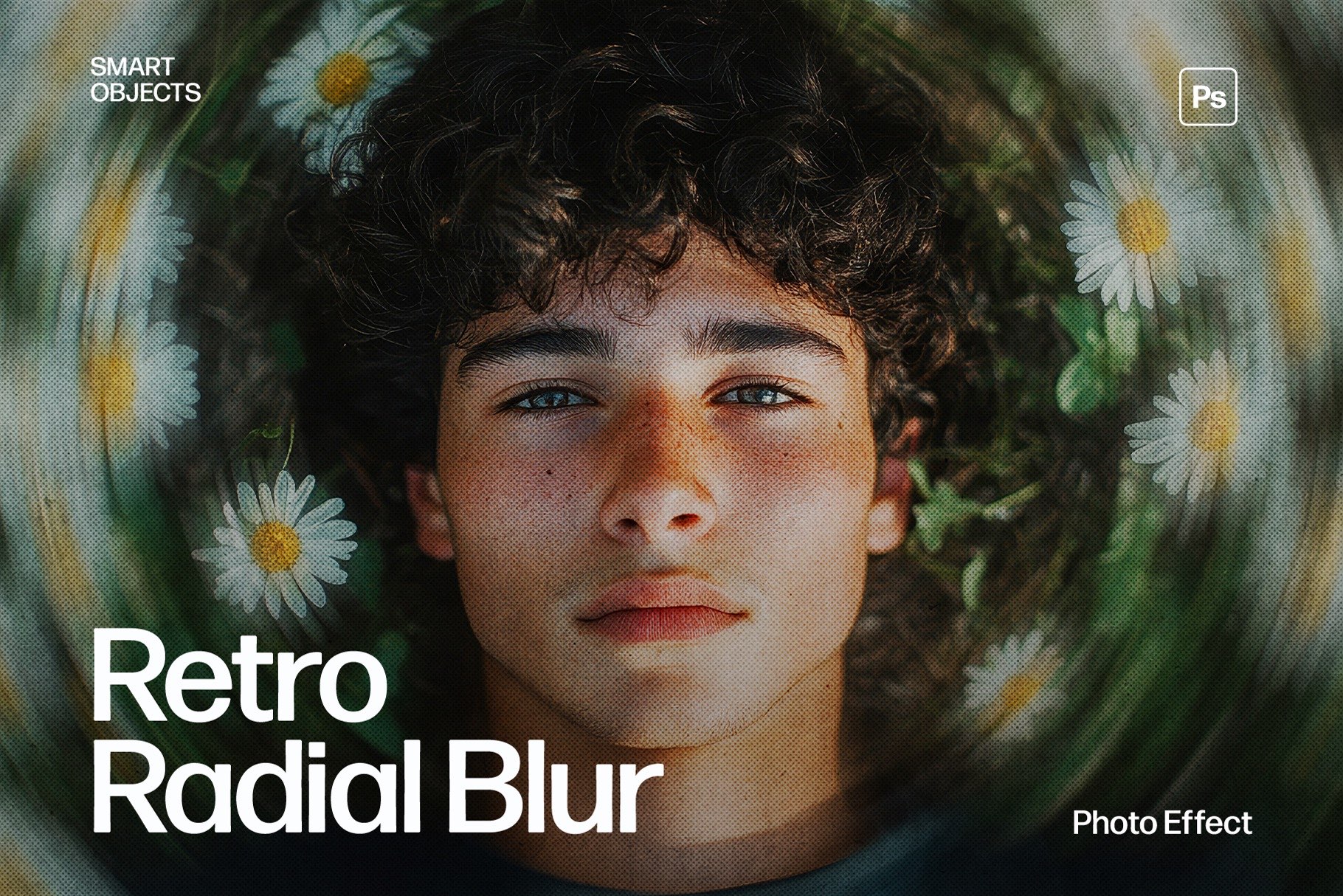 Retro Radial Blur Photo Effect Template