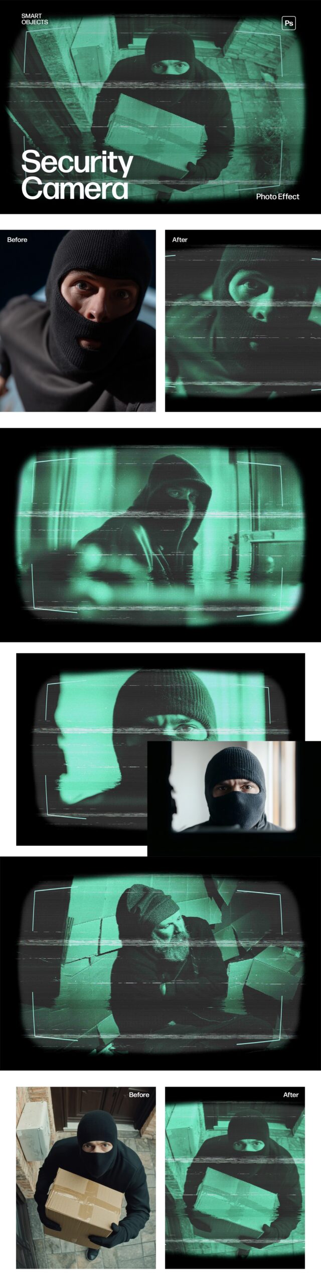 Security Camera CCTV Photo Effect Template in Photoshop PSD
