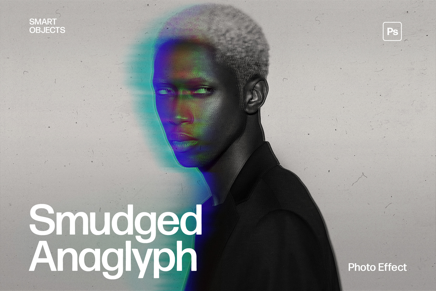 Smudged Anaglyph Photo Effect Template