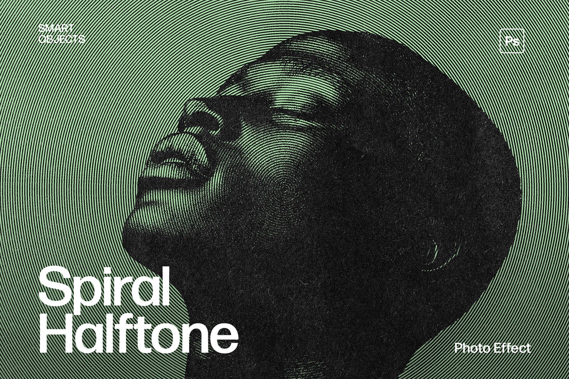Spiral Halftone Photo Effect Template