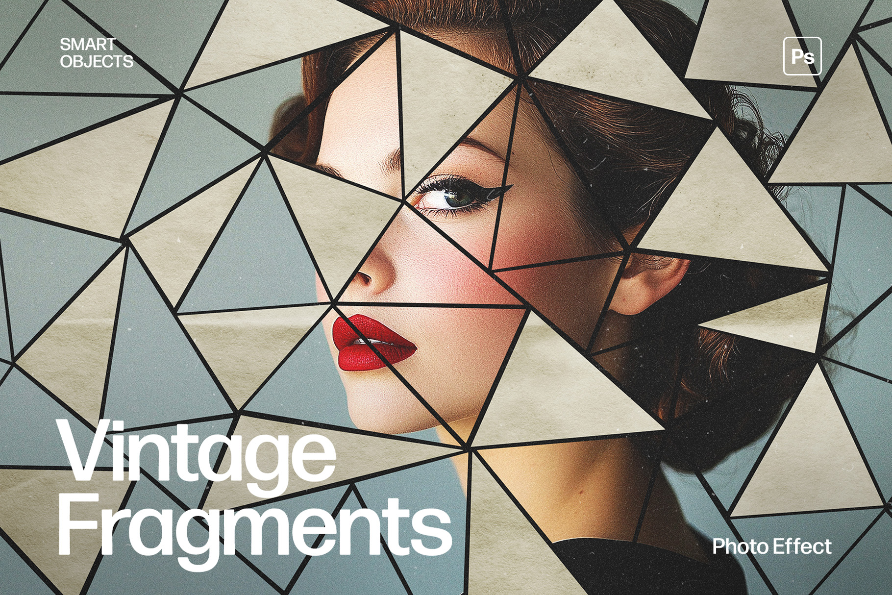 Vintage Fragments Photo Effect Template
