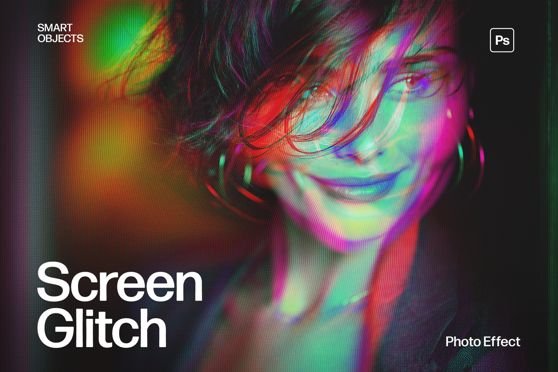Screen Glitch Photo Effect Template