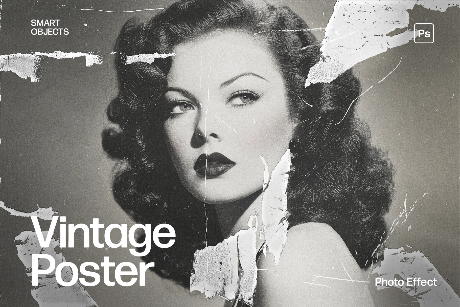 Vintage Poster Effect Mockup Template