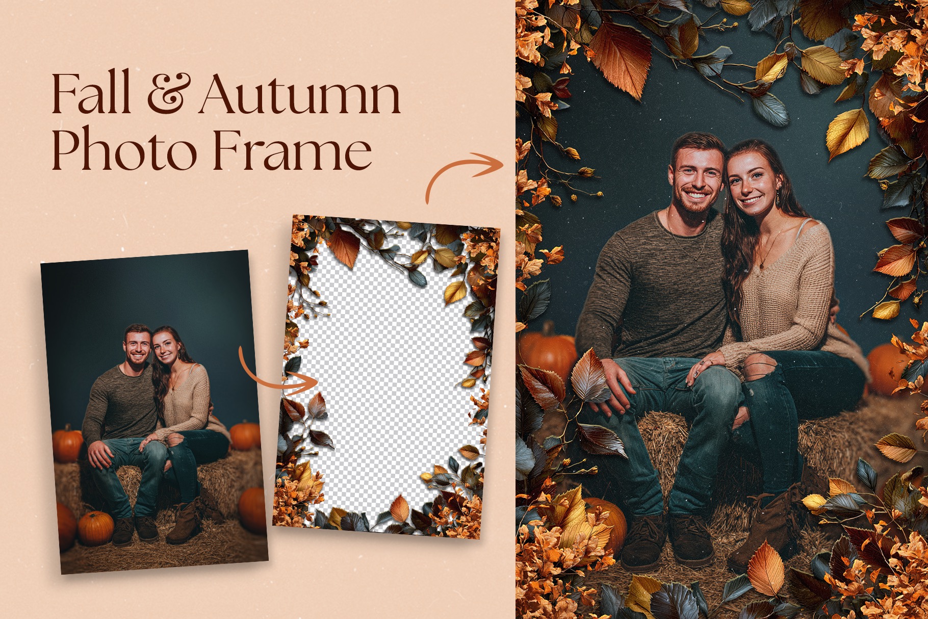 Autumn Fall Leaves Photo Frame Template
