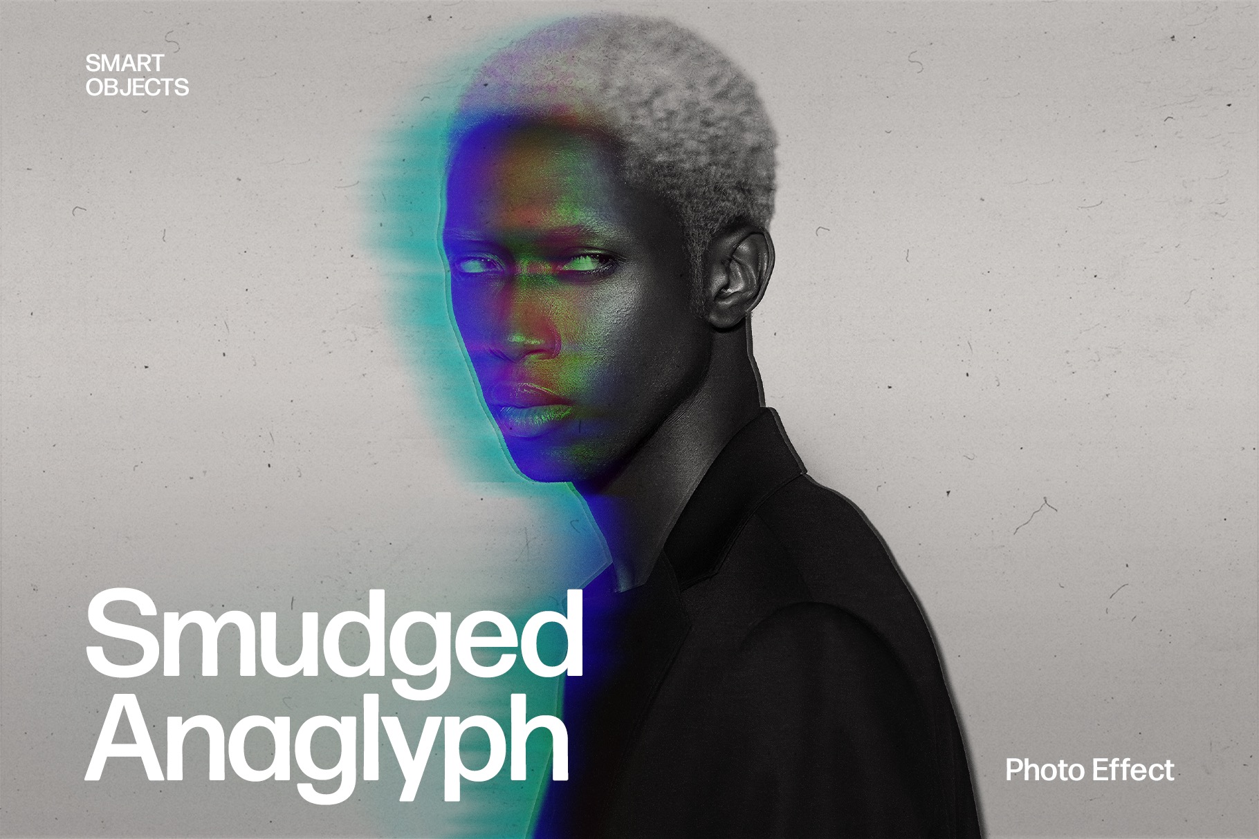Smudged Anaglyph Photo Effect Template