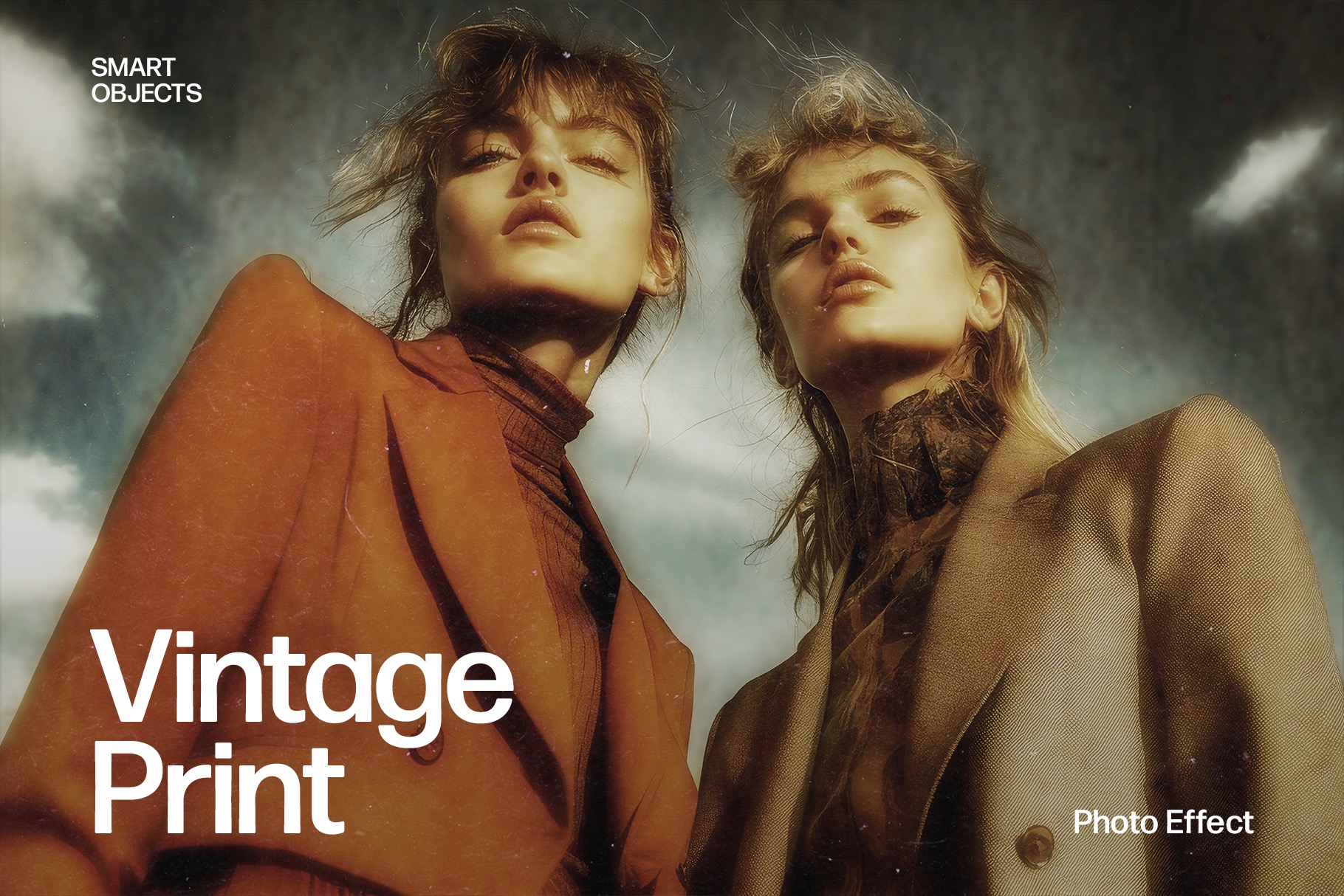 Vintage Print Photo Effect Template