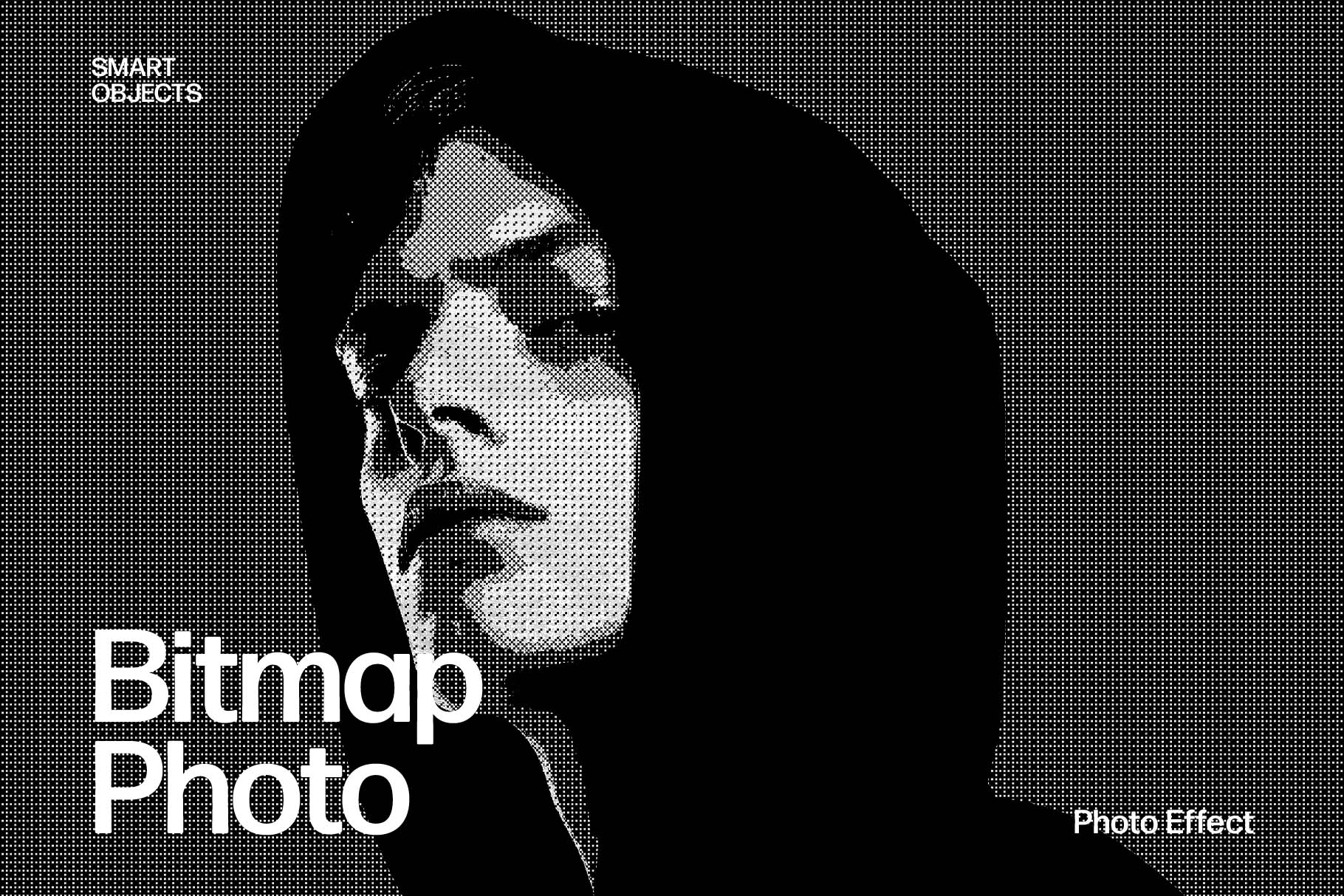 Halftone Bitmap Photo Effect Template