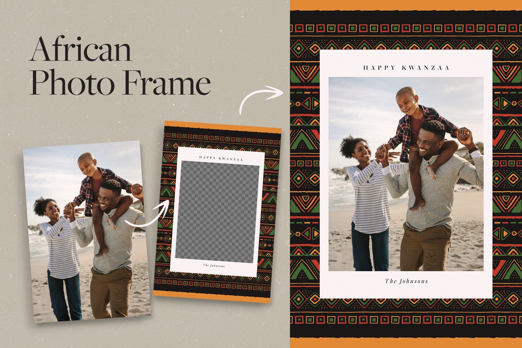 African Photo Frame Template