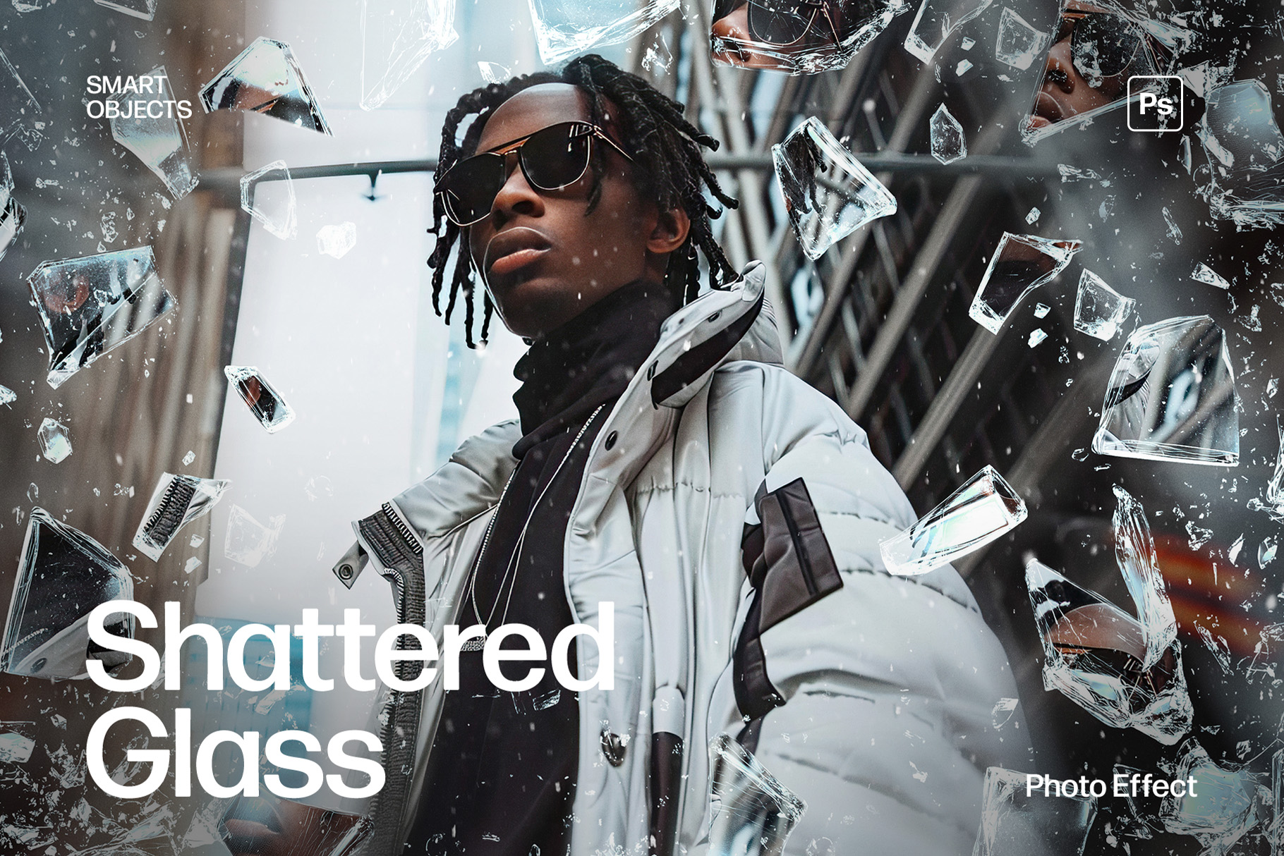 Shattered Glass Photo Effect Template