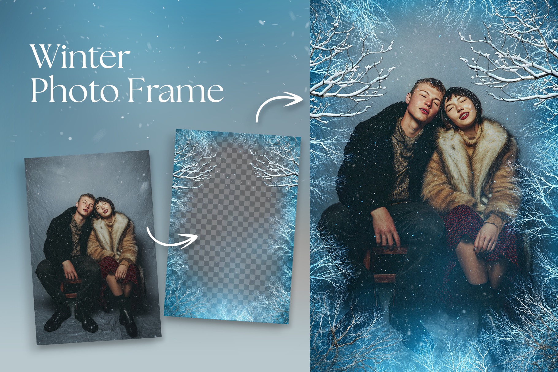 Winter Photo Frame Flyer Template Vol 6