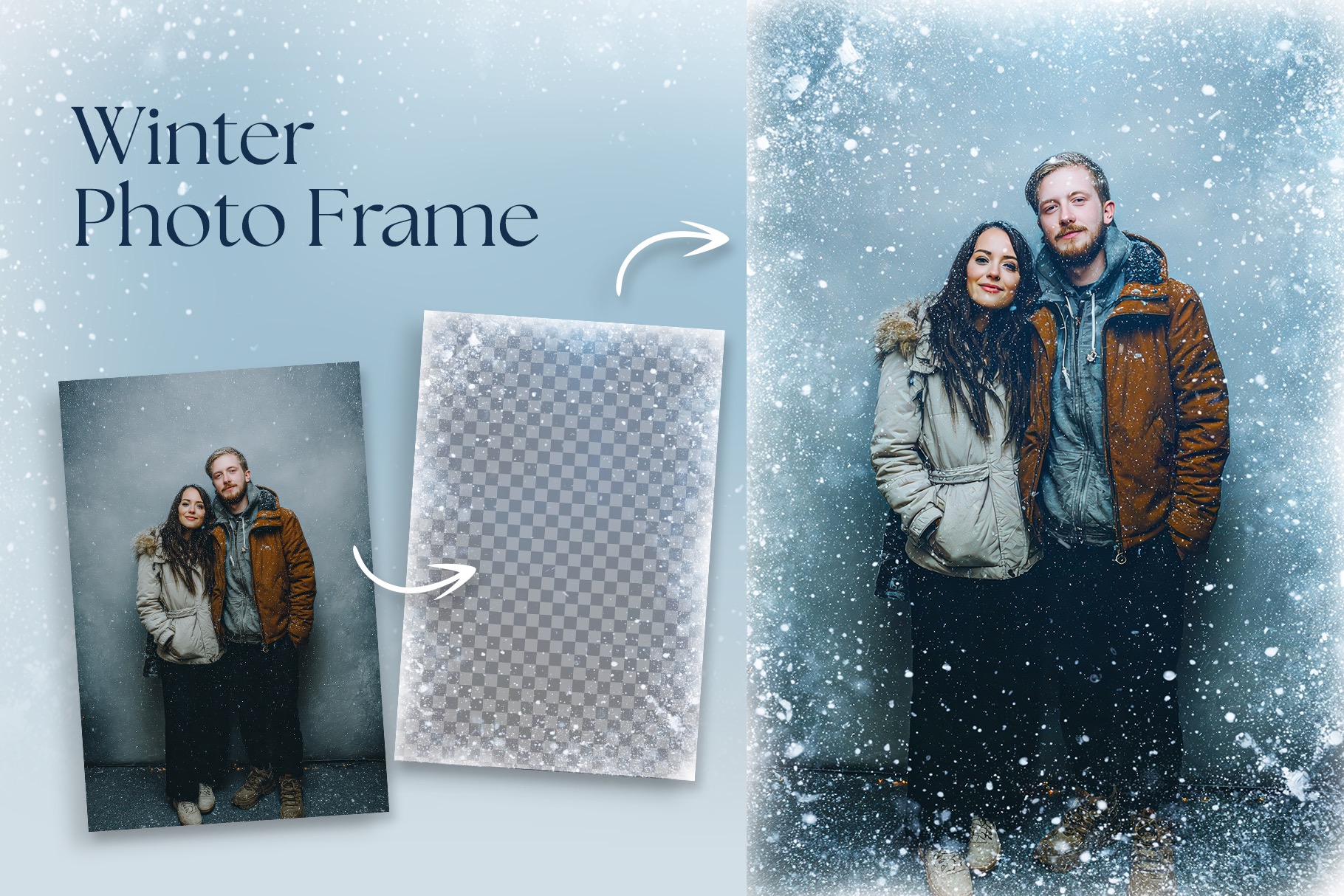 Winter Snow Photo Frame Flyer Template